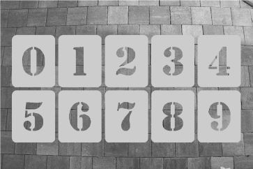 ZAHLENSCHABLONEN SATZ 0-9, ALUMINIUM 0,8 MM SCHRIFTART MILITARY 1 Zahlenschablone aus Aluminium Militärschrift