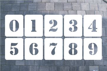 ZAHLENSCHABLONE SATZ 0-9, KUNSTSTOFF 0,8 MM SCHRIFTART MILITARY 1 Zahlenschablone aus Kunststoff