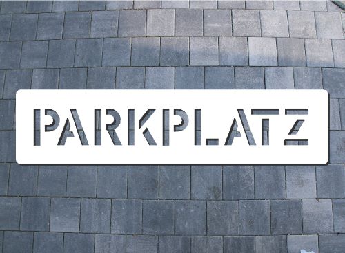 Bodenlogoschablone zum Sprühen  Parkplatz