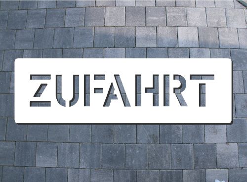 Bodenlogoschablone Zufahrt