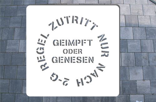 Corona Bodologoschablone zum Sprühen 2-G Regel