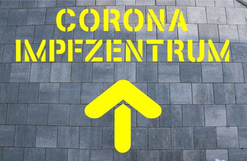 Corona Impfzentrum Schablone
