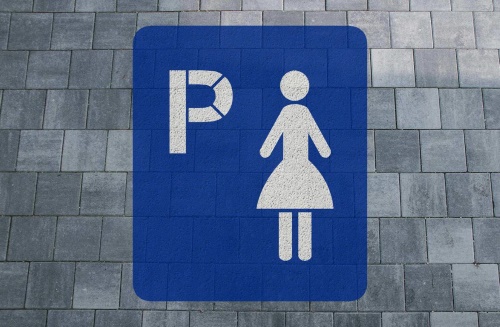Frauen Parkplatz Schablone