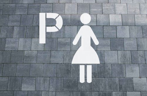 Frauen Parkplatz Schablone