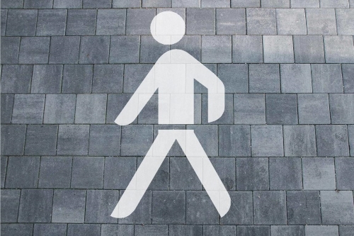 Fußgänger Piktogramm Bodenmarkierung