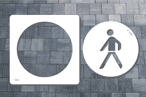 BODEN LOGOSCHABLONE - FUSSGÄNGER Version2 Bodenschablone Fußgängerweg