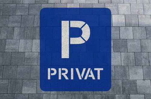 Privat Parkplatz Schablone