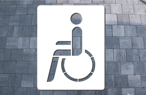 Bodenschablone Sprühen Rollstuhl Behindertenparkplatz