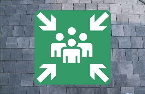 Bodenlogoschablone Treffpunkt