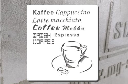 Dekorschablone "Kaffee" Wandschablone Kaffee