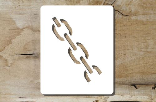 Verpackungssymbol - HIER ANSCHLAGEN Kettensymbol Schablone
