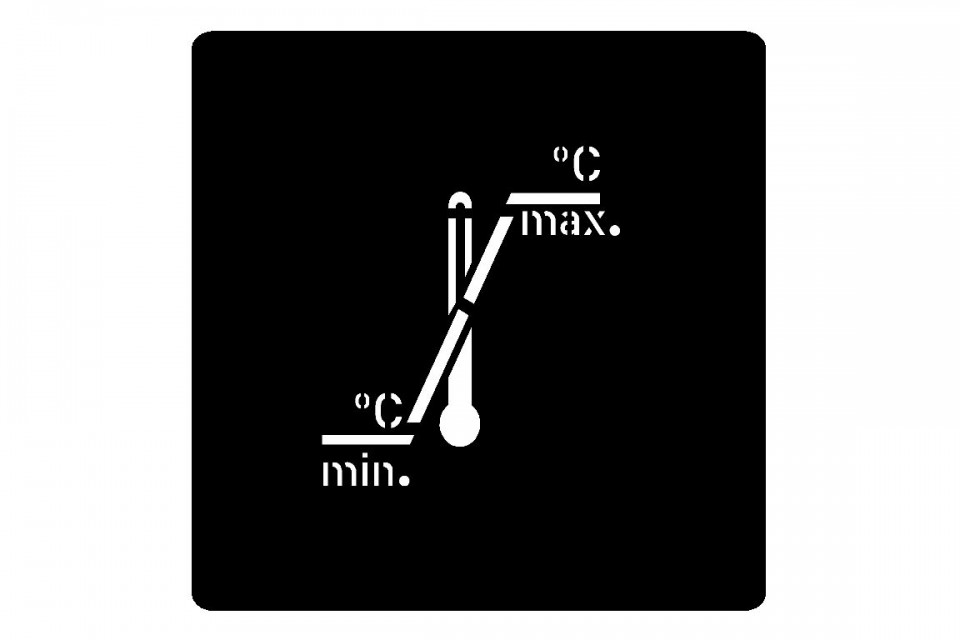 Hinweisschild Schablone Temperatur