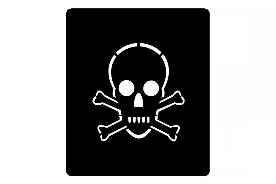 Verpackungssymbol - TOTENKOPF Sprühschablone Totenkopf